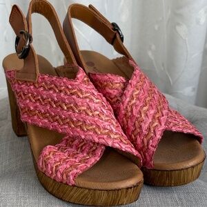 EUC Pink Woven Slingback Sandals – Eric Michael – EU 38 (US 8)